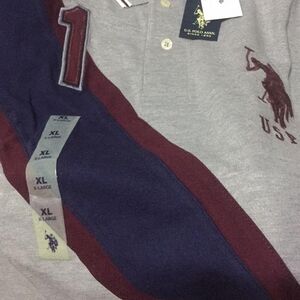 U.S. Polo Assn. Gray and Maroon Polo Shirt